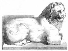 Colossal lion from Cnidus, 1861. Creators: John Jessop Hardwick, Unknown