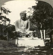 Colossal statue of Buddha, reverenced by the Japanese, in a sylvan Temple, Kamakura, Japan c1900. Creator: Unknown