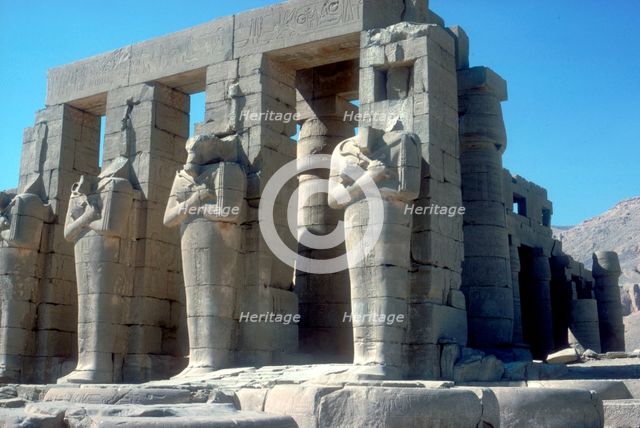 Colossal statues of Rameses II, The Ramesseum, Temple of Rameses II, Luxor, Egypt, c1300 BC. Artist: Unknown
