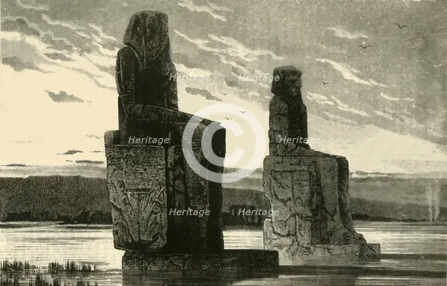 'Colossal Staues at Thebes', 1890.   Creator: Unknown.
