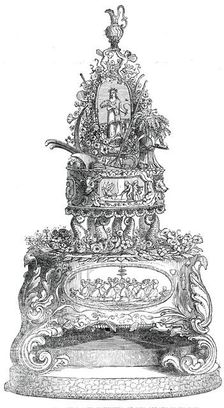 Colossal Prize Bride-Cake Exhibited at the Albany State Fair, 1850. Creator: Unknown