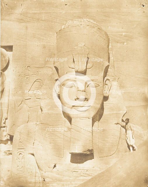 Colosse médial du Spéos d'Phré, à Abousembil, March 29, 1850. Creator: Maxime du Camp.