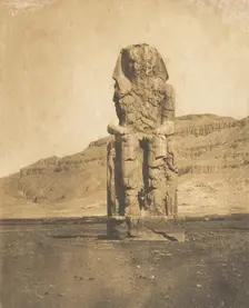 Colosse monolithe d'Amenophis III, à Thèbes, 1849-50. Creator: Maxime du Camp