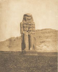 Colosse restauré d Aménophis III, à Thèbes (Statue vocale ou Colosse de Memnon), 1849-50. Creator: Maxime du Camp