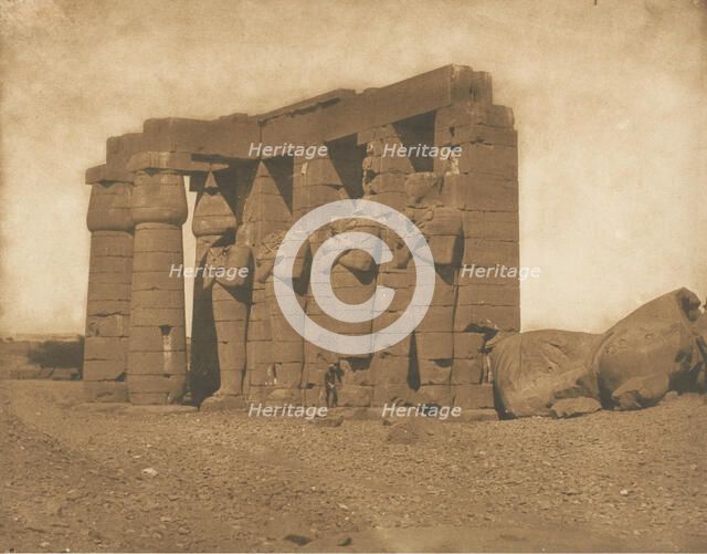 Colosses du Ramesséum, 1850. Creator: Maxime du Camp.