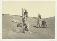 Colossi and Sphynx at Wady Saboua, Nubia, 1857. Creator: Francis Frith