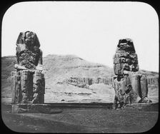 Colossi of Memnon, Luxor (Thebes), Egypt, c1890. Artist: Newton & Co