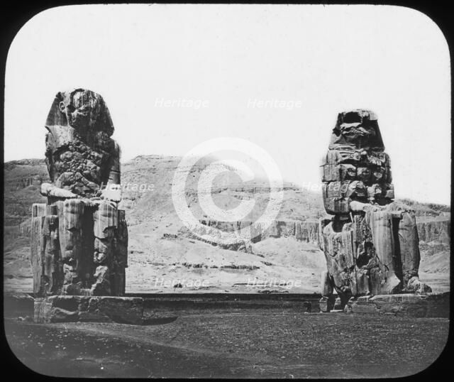 Colossi of Memnon, Luxor (Thebes), Egypt, c1890. Artist: Newton & Co