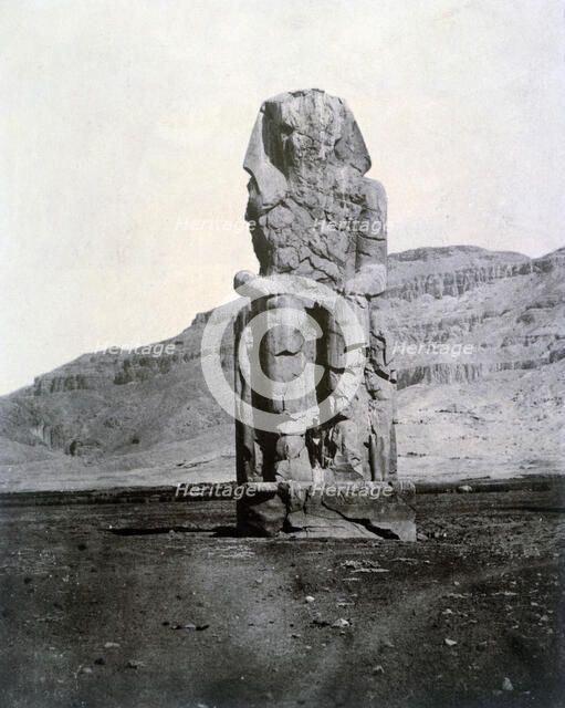 Colossi of Memnon, Thebes, Egypt, 1852. Artist: Unknown