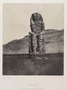 Colossol Monolith of Amenhotep III, Gournah, 1849-1851. Creator: Maxime Du Camp (French, 1822-1894); Gide et J. Baudry