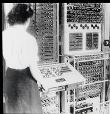 Colossus codebreaking computer in operation, World War II, 1943. Creator: Unknown