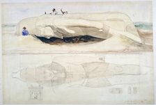 Colossus of Ramesses II, Memphis 1845. Artist: William Henry Bartlett