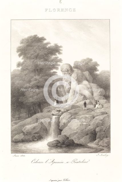 Colossus L'Apenin, Pratolino, 1822. Creator: Eugene Isabey.