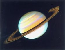 Colour-enhanced view of Saturn, 1980. Creator: Unknown