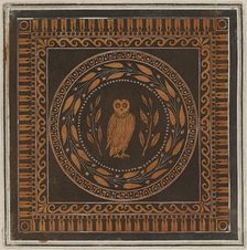 Colour plate of an owl, from a cotyle, 1766 [-1767]. Creator: Unknown