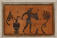 Colour plate of Cadmos at Ares's well, from attic oinoche, 1766 [-1767]. Creator: Unknown