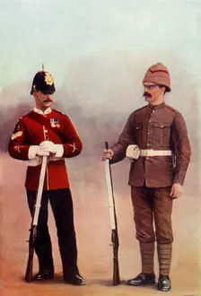 Colour-Sergeant and Private (in Khaki), Gloucester Regiment 1900. Creator: Gregory & Co