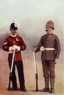 Colour-Sergeant and Private (in Khaki), Gloucester Regiment 1900. Creator: Gregory & Co