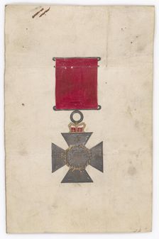 Coloured drawing of the New Zealand Cross, c.1871. Creator: Unknown