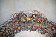Coloured sculptures of angels, Monastery of Alcobaca, Alcobaca, Portugal, 2009. Creator: Samuel Magal