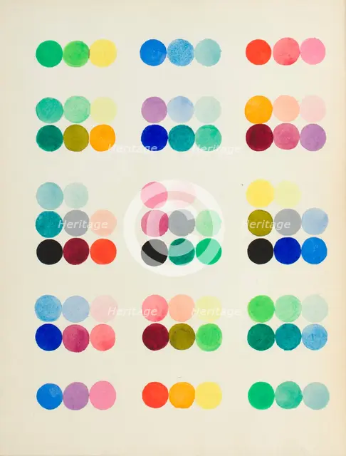 Coloured Plate representing sections at right angles with the secondary cross axes, 1868. Creator: William Benson.