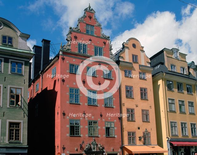 Colourful houses, Gamla Stan, Stortorget Square, Stockholm, Sweden.