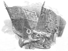 Colours and bugles presented to the London Rifle Brigade by the Lady Mayoress, 1861. Creator: Unknown