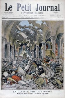 Collapse of a church, Brousse, France, 1897. Artist: Henri Meyer