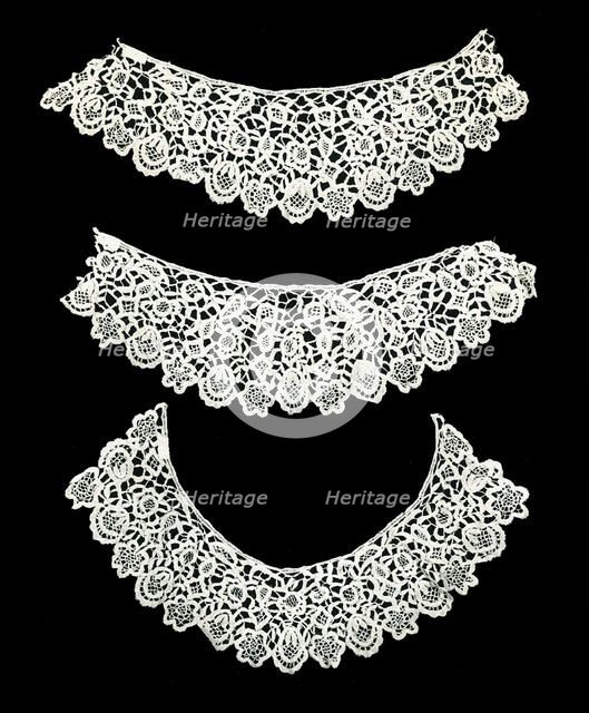 Collar and Two Cuffs, England, 1850/75. Creator: Unknown.