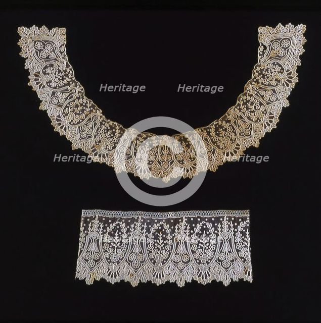 Collar and Cuff, Belgium, 1875/1900. Creator: Unknown.