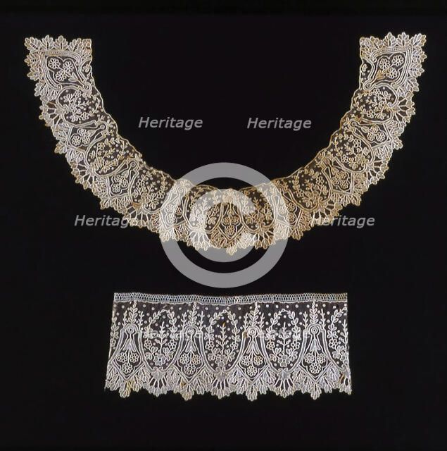 Collar and Cuff, Belgium, 1875/1900. Creator: Unknown.