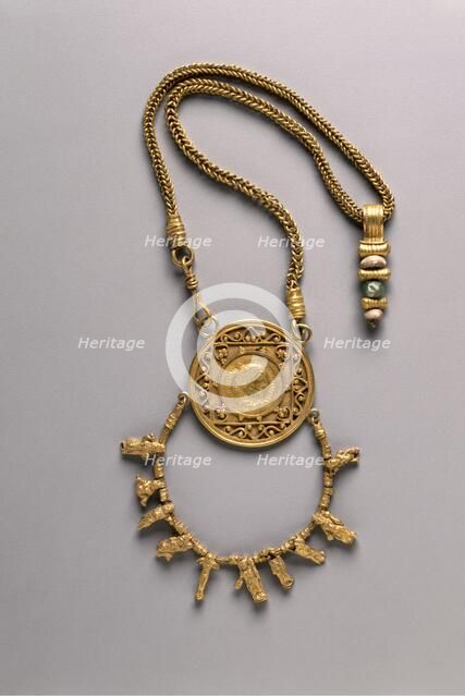 Collar with Medallion and Pendant, 200-300. Creator: Unknown.