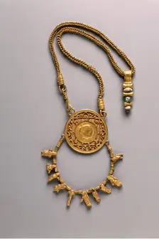 Collar with Medallion and Pendant, 200-300. Creator: Unknown