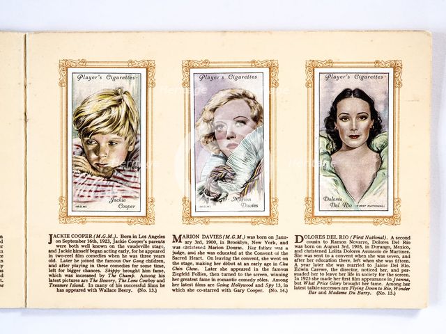 Collectables Picture of movie stars that came with the Players cigarette packet, 1934.  Creator: Unknown.