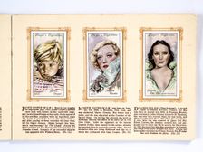Collectables Picture of movie stars that came with the Players cigarette packet, 1934. Creator: Unknown