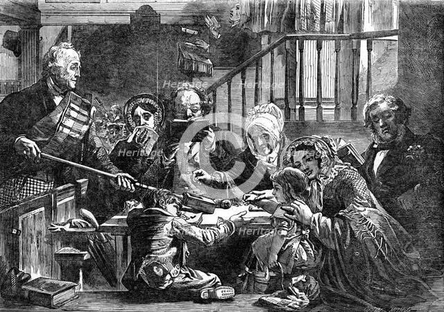 'Collecting the Offering in a Scotch Kirk', 1855.Artist: Orrin Smith