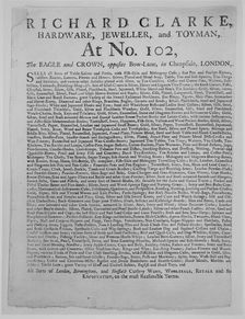 Collection of Trade Cards, Mainly British, 1700 - 1850 [Baron Leverhulme, Volume II], 1700-1850. Creator: Unknown