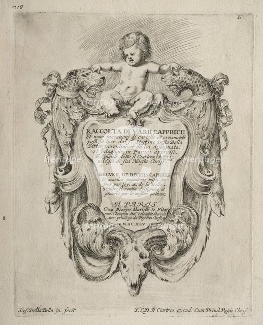 Collection of Various Caprices and New Designs of Cartouches and Ornaments. Creator: Stefano Della Bella (Italian, 1610-1664).
