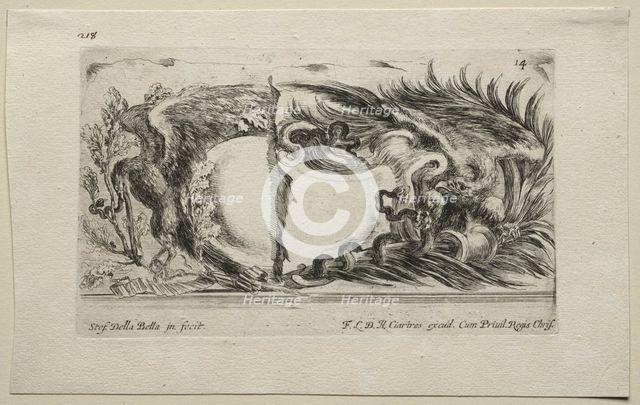 Collection of Various Caprices and New Designs of Cartouches and Ornaments: No 14. Creator: Stefano Della Bella (Italian, 1610-1664).
