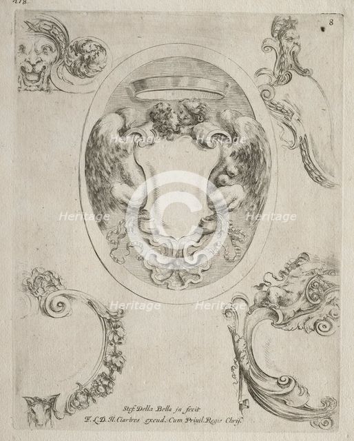 Collection of Various Caprices and New Designs of Cartouches and Ornaments: No 8. Creator: Stefano Della Bella (Italian, 1610-1664).