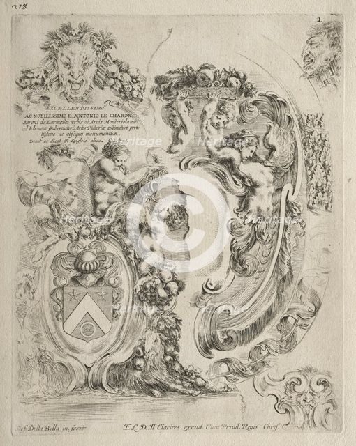 Collection of Various Caprices and New Designs of Cartouches and Ornaments: No. 2. Creator: Stefano Della Bella (Italian, 1610-1664).