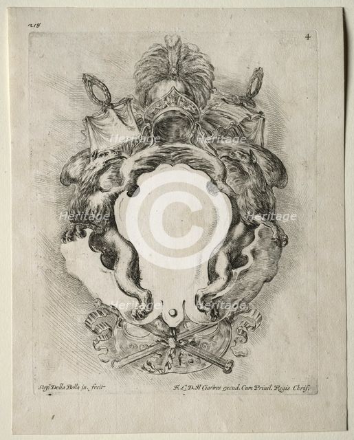 Collection of Various Caprices and New Designs of Cartouches and Ornaments: No. 4. Creator: Stefano Della Bella (Italian, 1610-1664).