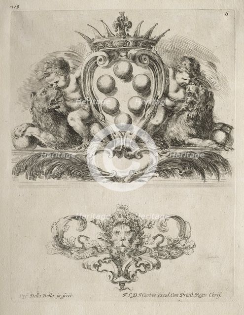 Collection of Various Caprices and New Designs of Cartouches and Ornaments: No. 6. Creator: Stefano Della Bella (Italian, 1610-1664).
