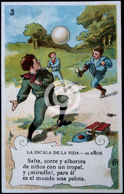 Collection of stickers 'Scale of life' number 3, 20th century. Creator: Mestres, Apeles (1854 - 1936).