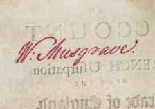 Collection stamp of Sir William Musgrave, late 18th century. Creator: Unknown