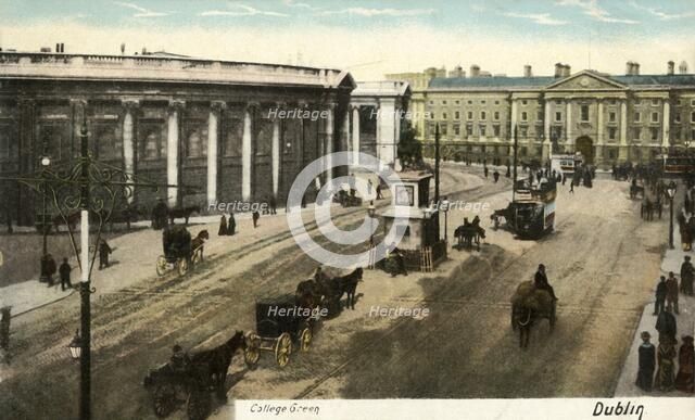 'College Green - Dublin', late 19th-early 20th century. Creator: Unknown.