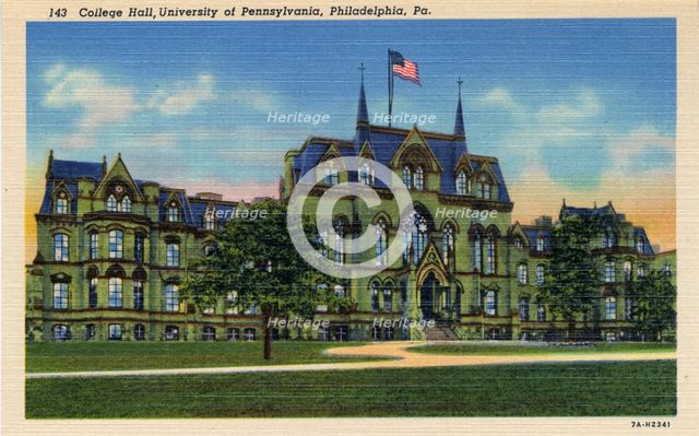 College Hall, University of Pennsylvania, Philadelphia, Pennsylvania, USA, 1937. Artist: Unknown
