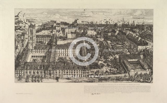 College Henri IV (ou Lycée Napoléon), 1863-64. Creator: Charles Meryon.