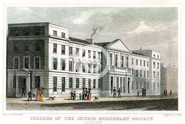 College of the Church Missionary Society, Islington, London, 1827.Artist: Thomas Dale