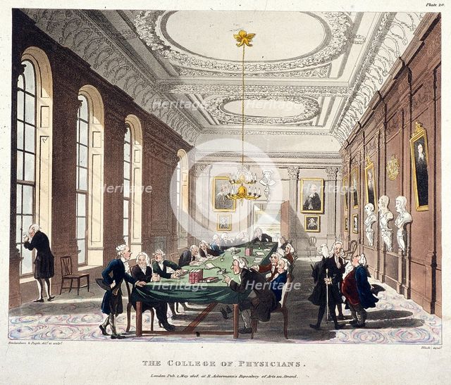 College of Physicians, London, 1808. Artist: Augustus Charles Pugin
